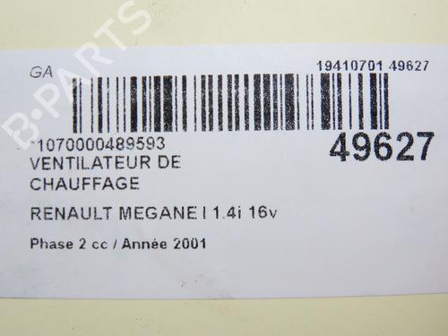 Used Heater blower motor RENAULT MEGANE I (BA0/1_) 1.4 16V (BA0D, BA1H, BA0W, BA10) (95 hp) 30486394