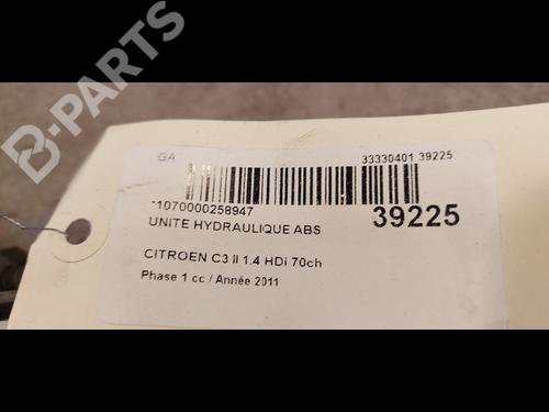 ABS pump CITROËN C3 II (SC_) 1.4 HDi 70 (SC8HZC, SC8HR0, SC8HP4) | BP9610817M43 