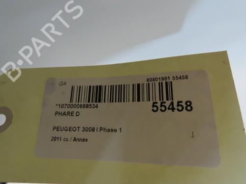 Used Right headlight PEUGEOT 3008 I MPV (0U_) 1.6 HDi (112 hp) 31056255
