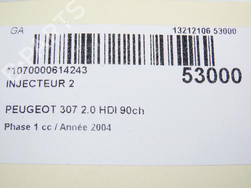 Used Injector PEUGEOT 307 (3A/C) 2.0 HDi 90 (90 hp) 28828923