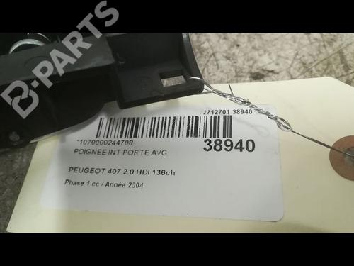 Front left interior door handle PEUGEOT 407 (6D_) 2.0 HDi 135 (6DRHRH, 6DRHRE, 6DRHRG, 6DRHRJ) | BP9609108I13 