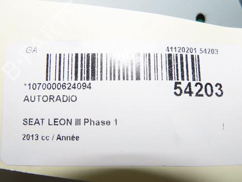 Radio SEAT LEON (5F1) 1.2 TSI | BP29601107E6 