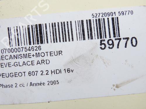 Used Rear right window mechanism Rear right window mechanism PEUGEOT 607 (9D, 9U) 2.2 HDi (133 hp) 40110745 40110745