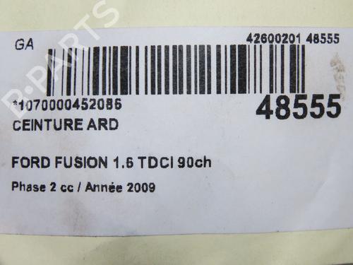 Høyre bak beltestrammer FORD FUSION (JU_) 1.6 TDCi (90 hp) 15008755