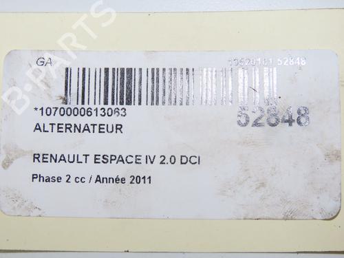 Generator RENAULT ESPACE IV (JK0/1_) 2.0 dCi (JK01, JK02, JK1J, JK1K, JK1H) (150 hp) 32076086