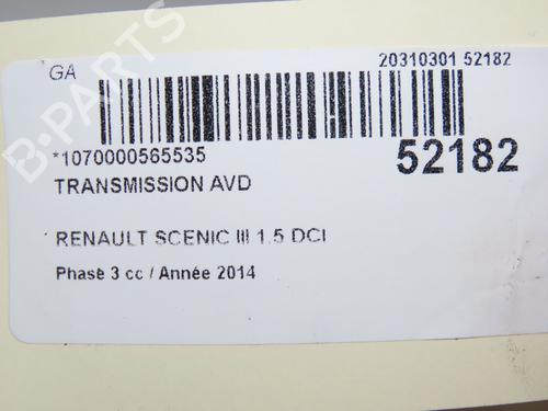 Used Right front driveshaft RENAULT SCÉNIC III (JZ0/1_) 1.5 dCi (110 hp) 28829530