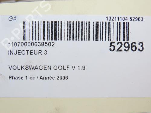 Injector VW GOLF V (1K1) 1.9 TDI | BP28828852M100 - Image 4