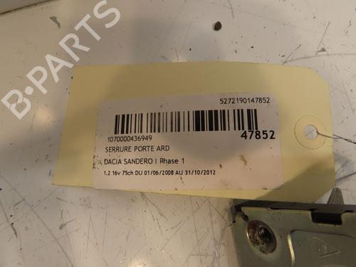 Used Rear right lock DACIA SANDERO 1.2 16V (75 hp) 17051523