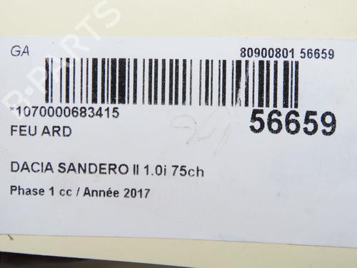 Højre baglygte DACIA SANDERO II 1.0 SCe 75 (B8JC, B8JD, B8NC) | BP31605918C35