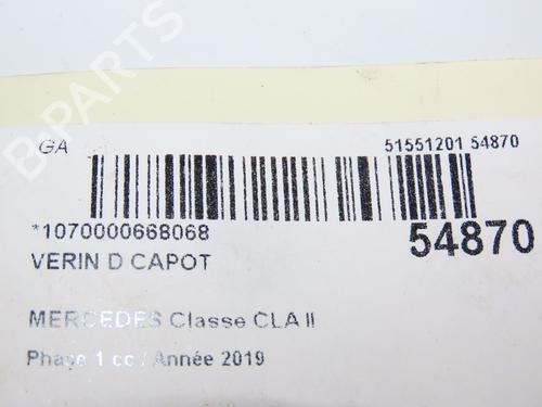 Used Hood lift support MERCEDES-BENZ CLA (C118) AMG CLA 35 4-matic (118.351) (306 hp) 29345228