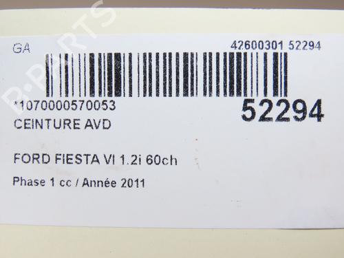 Front right seatbelt FORD FIESTA VI (CB1, CCN) 1.25 | BP28830695I25  - Image 5