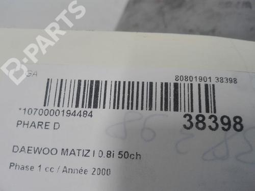 Right headlight DAEWOO MATIZ (M100, M150) 0.8 | BP9604595C29 