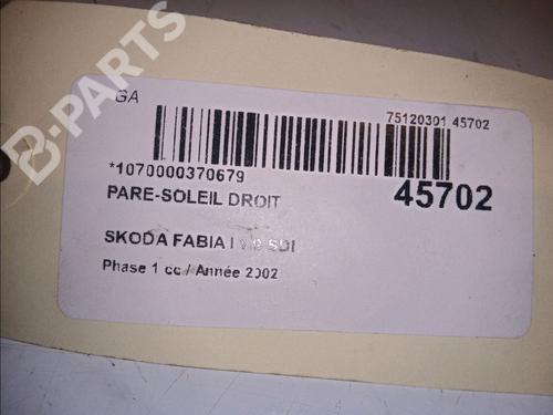 Right sun visor SKODA FABIA I (6Y2) 1.9 SDI | BP11103885I2 