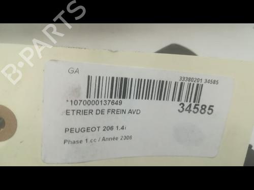 Used Right front brake caliper PEUGEOT 206 Hatchback (2A/C) 1.4 i (75 hp) 14877232