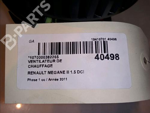 Heater blower motor RENAULT MEGANE III Grandtour (KZ0/1) 1.5 dCi (KZ09, KZ0D, KZ1G, KZ29, KZ14, KZ1W, KZ10, KZ1F,... | BP11099523M62 