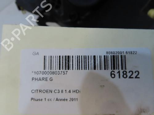 Used Left headlight Left headlight CITROËN C3 II (SC_) 1.4 HDi 70 (SC8HZC, SC8HR0, SC8HP4) (68 hp) 39756560 39756560