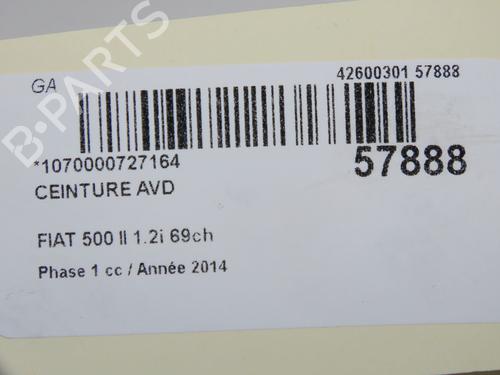 Front right seatbelt FIAT 500 (312_) 1.2 (312AXA1A) | BP36682310I25 - Image 7