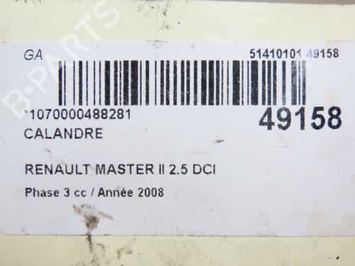 Used Grille RENAULT MASTER II Van (FD) 2.5 dCi (FD01, FD0Y, FD21, FD2Y, FD31, FD71, FD7Y, FD81,... (146 hp) 24358941