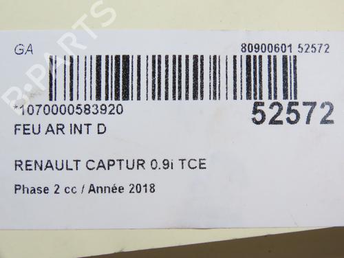 Right tailgate light RENAULT CAPTUR I (J5_, H5_) 0.9 TCe 90 | BP28969489C80