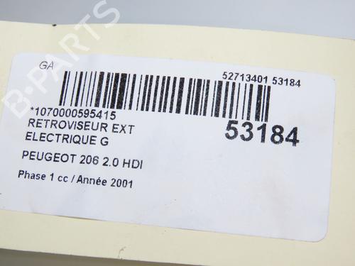 Spiegel buiten links PEUGEOT 206 Hatchback (2A/C) 2.0 HDI 90 (90 hp) 32150796