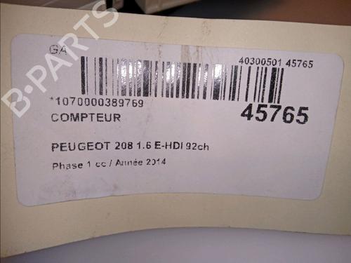 Used Instrument cluster PEUGEOT 208 I (CA_, CC_) 1.6 HDi (92 hp) 11832855