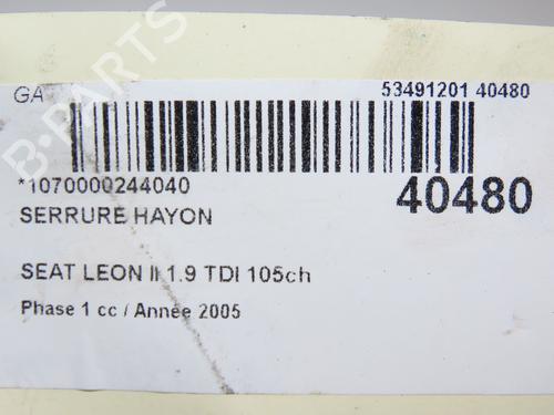 Used Tailgate lock SEAT LEON (1P1) 1.9 TDI (105 hp) 29170508