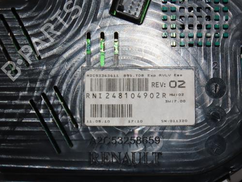 Instrument cluster RENAULT MEGANE III Hatchback (BZ0/1_, B3_) 1.6 16V Hi-Flex (BZ03) | BP28830433C47