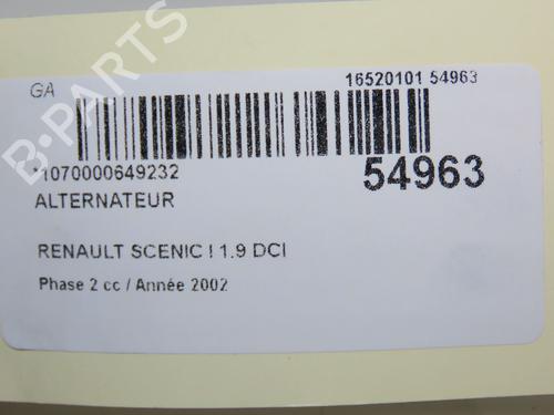 Used Alternator RENAULT SCÉNIC I MPV (JA0/1_, FA0_) 1.9 dCi (JA05, JA1F) (102 hp) 30916882