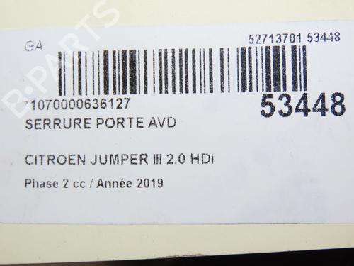 Front right lock CITROËN JUMPER II Van 2.0 BlueHDi 130 | BP28831603C97 