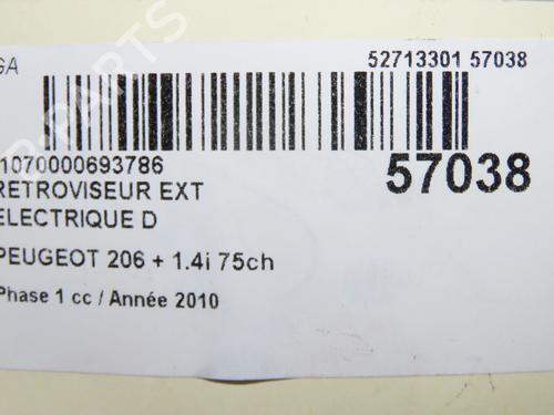 right-mirror-peugeot-206-2l_-2m_-2009-2010-2011-2012-2013-32129670 main image