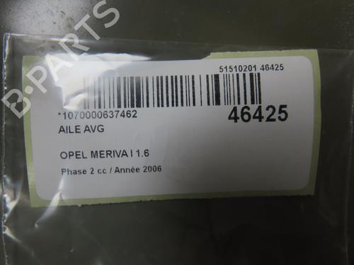 Left front fenders OPEL MERIVA A MPV (X03) 1.6 (E75) | BP28830940C41