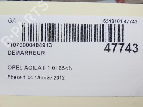 Starter OPEL AGILA B (H08) 1.0 (F68) | BP23124905M8 - Image 2