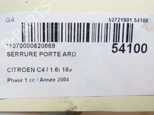 Rear right lock CITROËN C4 I (LC_) 1.6 16V | BP28969054C99 