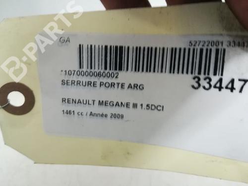 Rear left lock RENAULT MEGANE III Hatchback (BZ0/1_, B3_) 1.5 dCi (BZ0C) | BP9595090C100 