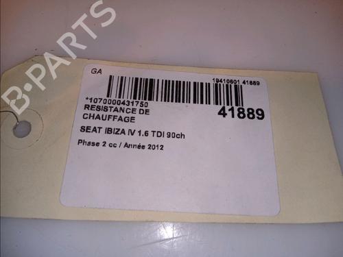 Used Heater resistor SEAT IBIZA IV (6J5, 6P1) 1.6 TDI (90 hp) 12354675