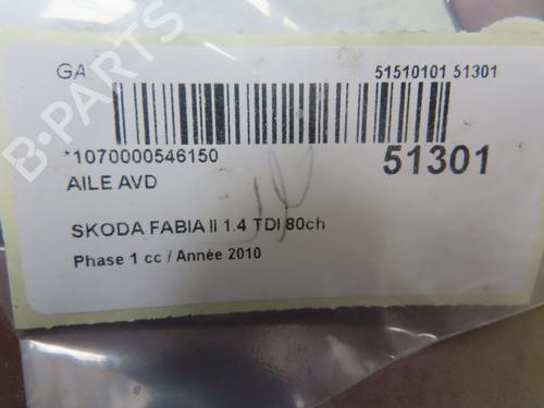 Right front fenders SKODA FABIA II (542) 1.4 TDI | BP28830895C42 