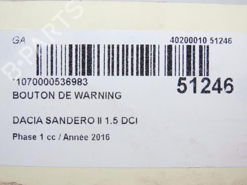 Warning switch DACIA SANDERO II 1.5 dCi | BP19170700I22 - Image 4