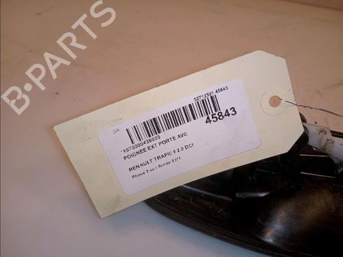 Used Front left exterior door handle RENAULT TRAFIC II Van (FL) 2.0 dCi 115 (FL01, FL0U, FL00, FL0H, FL0M) (114 hp) 12846580