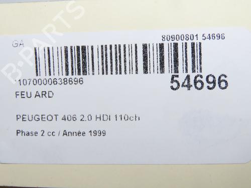 Used Right taillight PEUGEOT 406 (8B) 2.0 HDI 110 (109 hp) 32873004