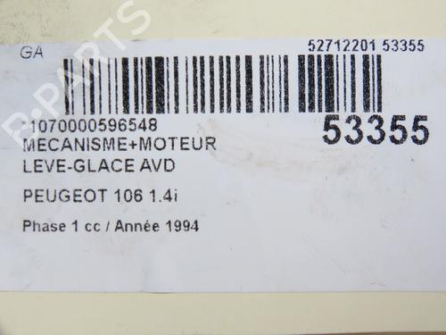 Used Front right window mechanism PEUGEOT 106 I (1A, 1C) 1.4 (75 hp) 26404400