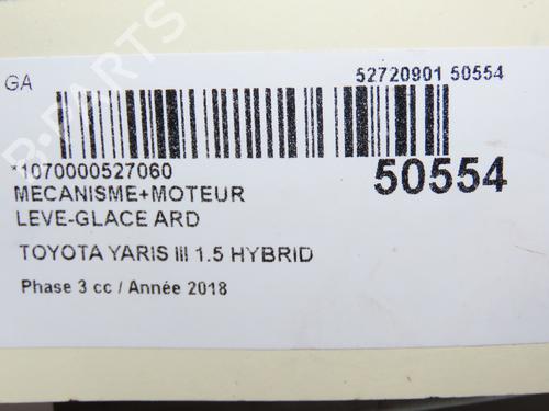 Used Rear right window mechanism TOYOTA YARIS (_P13_) 1.5 Hybrid (NHP130_) (101 hp) 18953699