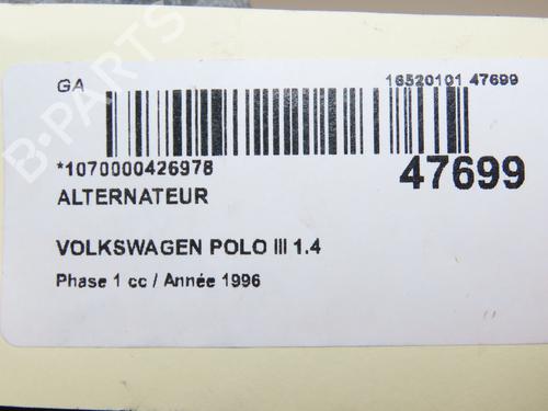 Alternator VW POLO III (6N1) 60 1.4 | BP14996241M7 