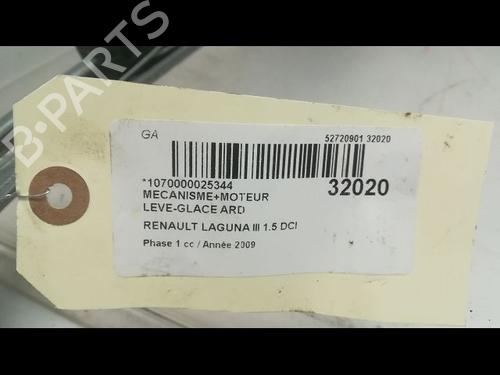Used Rear right window mechanism RENAULT LAGUNA III (BT0/1) 1.5 dCi (BT00, BT0A, BT0T, BT1J) (110 hp) 23176708