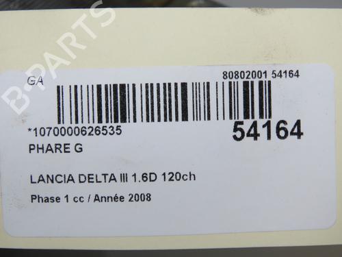 Used Left headlight Left headlight LANCIA DELTA III (844_) 1.6 D Multijet (844.AXC11, 844.AXC1A) (120 hp) 33279349 33279349