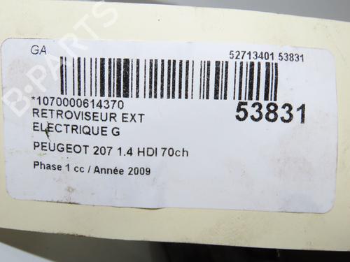 Left mirror PEUGEOT 207 (WA_, WC_) 1.4 HDi | BP32332370C26