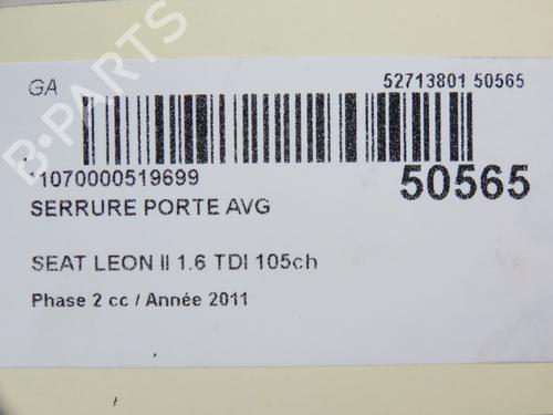 Front left lock SEAT LEON (1P1) 1.6 TDI | BP28802022C98 