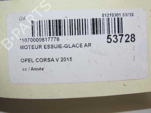 Used Rear wiper motor OPEL CORSA E (X15) 1.3 CDTI (08, 68) (75 hp) 28802358