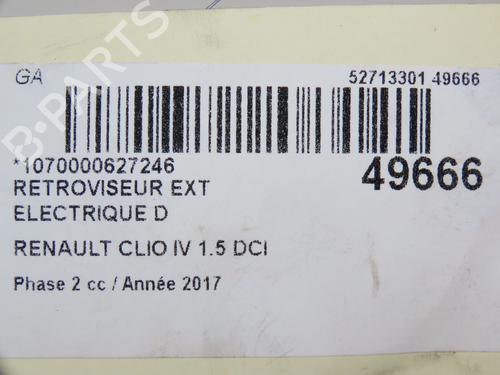 Right mirror RENAULT CLIO IV (BH_) 1.5 dCi 90 | BP27856855C27 
