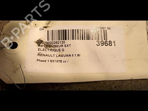 Used Left mirror RENAULT LAGUNA II Grandtour (KG0/1_) 1.6 16V (KG0A, KG0L) (107 hp) 23176171