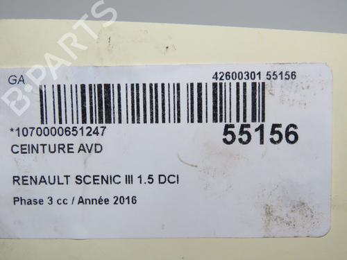 Højre fortil seleforstrammer RENAULT SCÉNIC III (JZ0/1_) 1.5 dCi (110 hp) 32377366